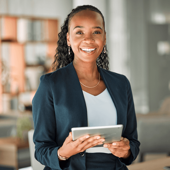 Female lawyer facing camera