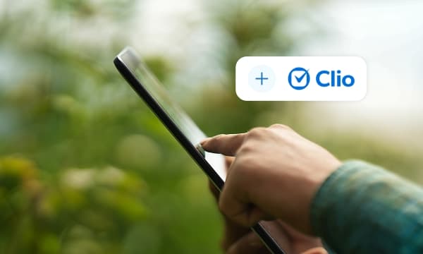 Adding Clio with tablet outdoors