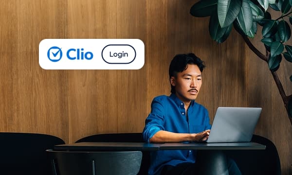 Lawyer logging into Clio