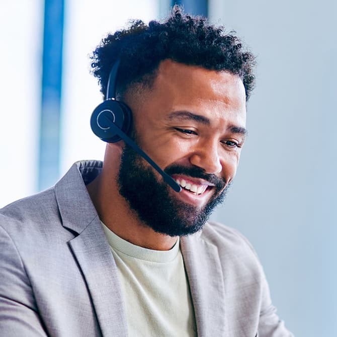 Receptionist with headset