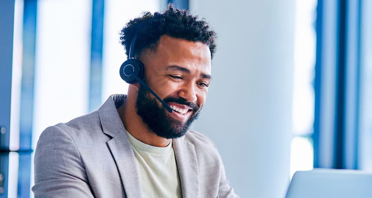 Receptionist with headset
