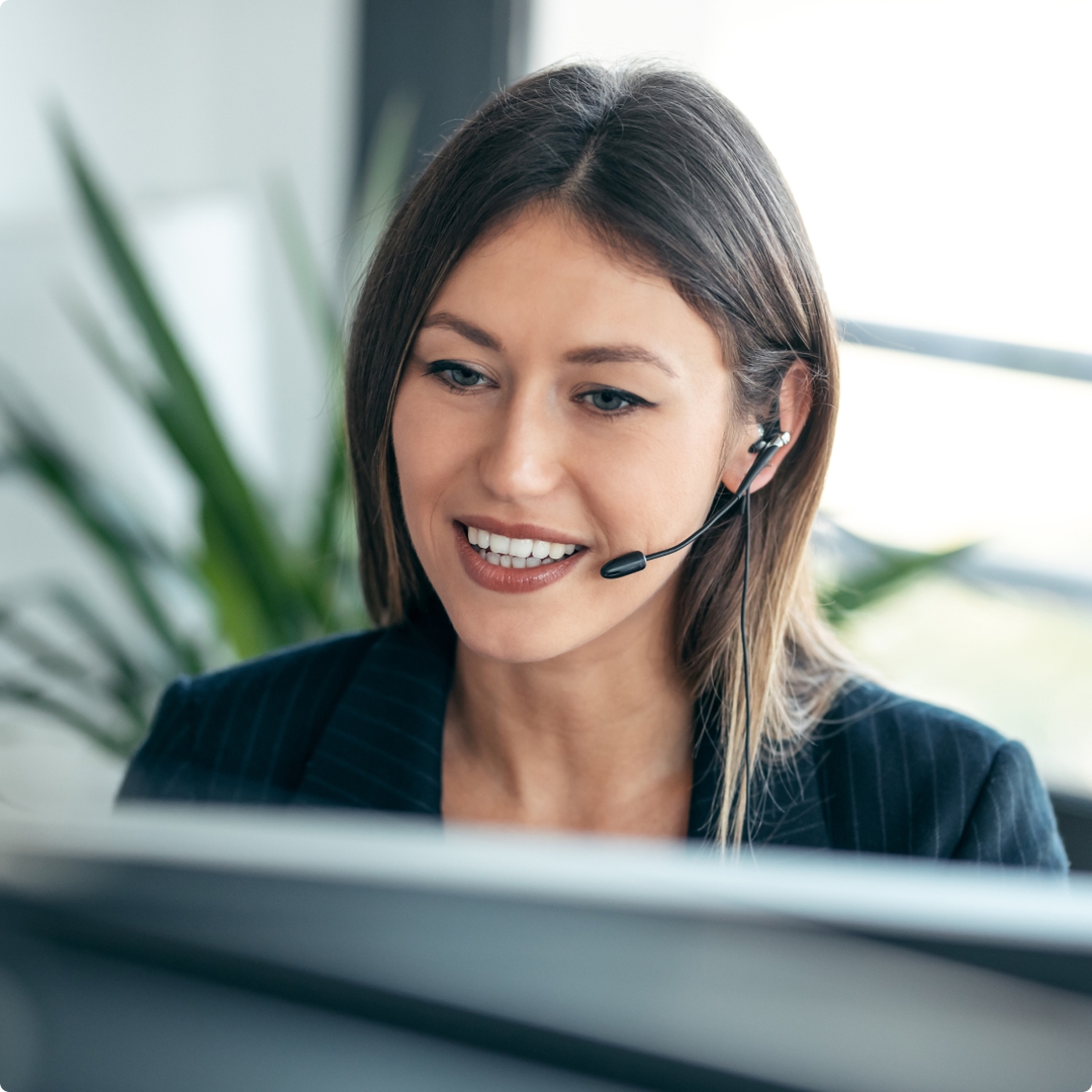 Receptionist with headset