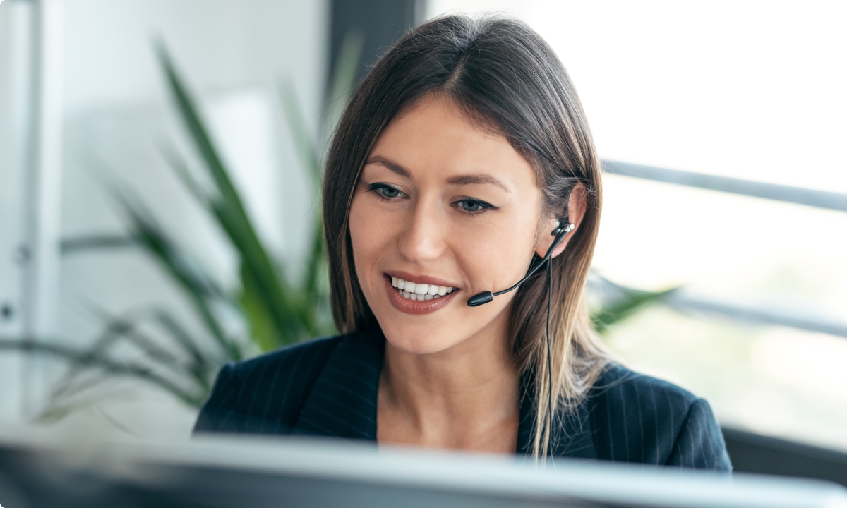 Receptionist with headset