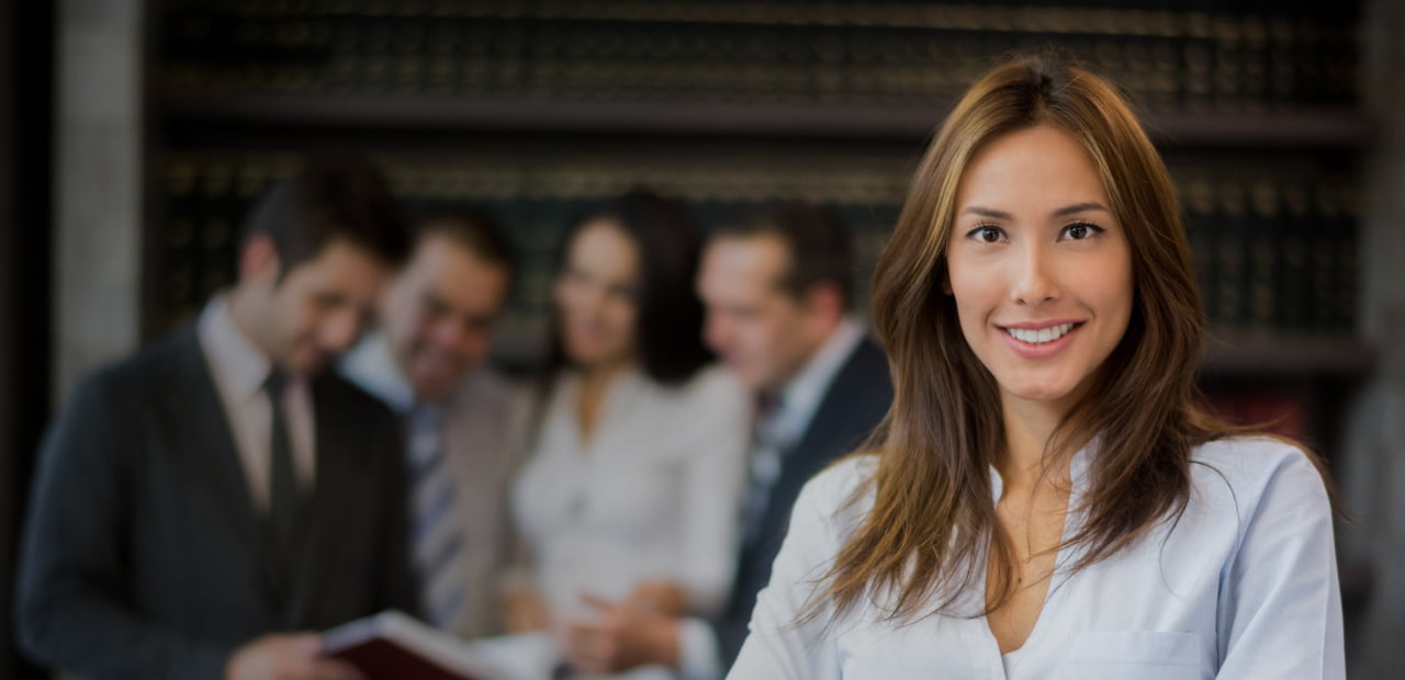 Brown haired receptionist