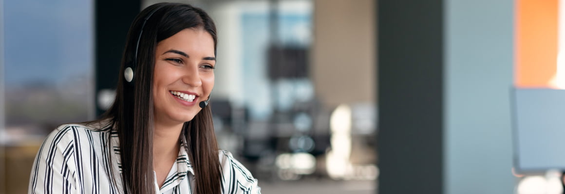 Female smiling receptionist