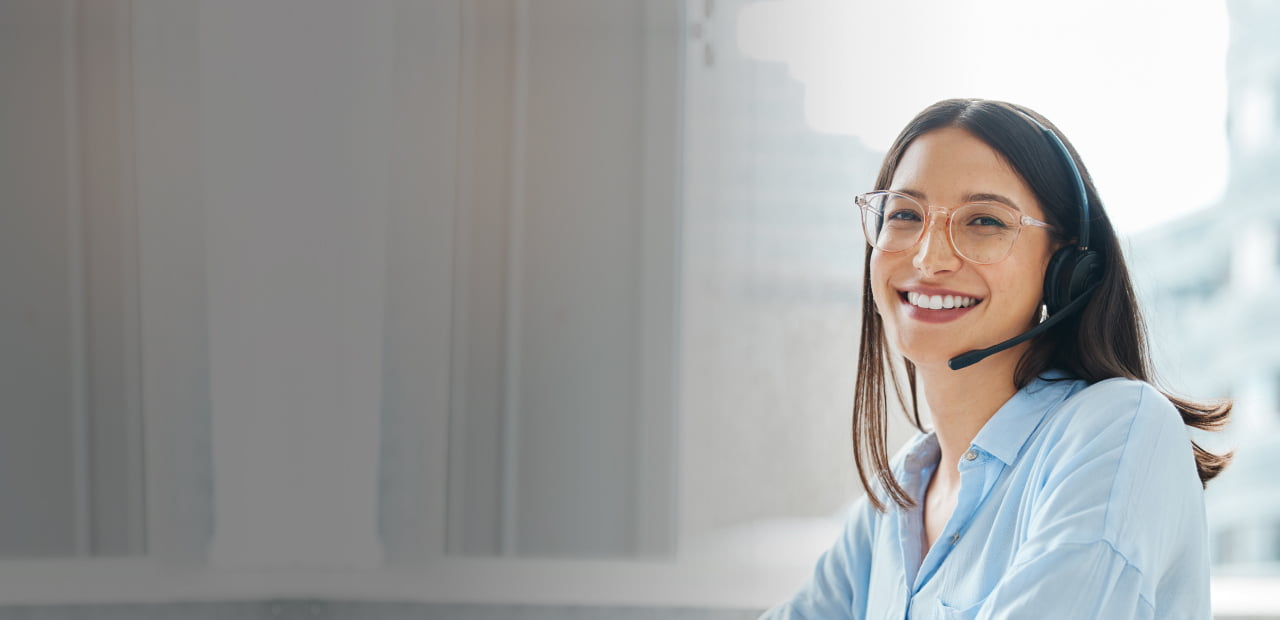 Smiling female receptionist