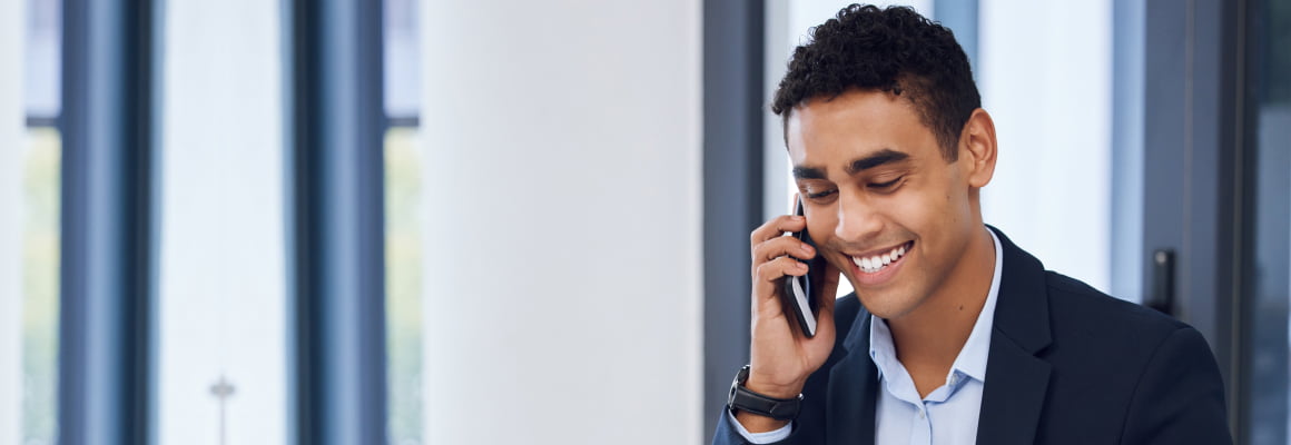 Man speaking over phone