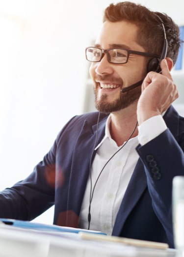 Smiling man with headphones